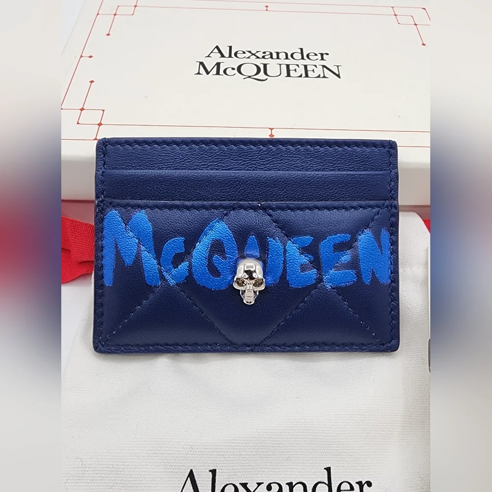 Alexander McQueen Graffiti Card Holder NWOT